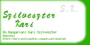 szilveszter kari business card